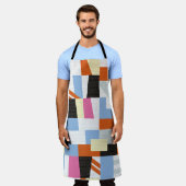 クリエイティブのジオメトリ形状、長さパターンデザイン エプロン (着用した状態)