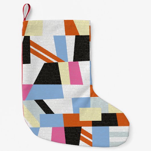 クリエイティブのジオメトリ形状、長さパターンデザイン スモールクリスマスストッキング (正面)
