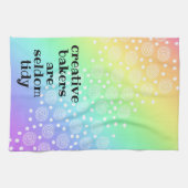 クリエイティブのパン屋はめったに綺麗でない虹 キッチンタオル (横)