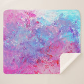 クリエイティブのピンクとブルーのテクスチ絵を描ャ、ブロッツ。 シェルパブランケット (正面(横))