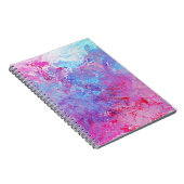 クリエイティブのピンクとブルーのテクスチ絵を描ャ、ブロッツ。 ノートブック (右側)