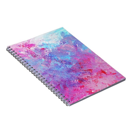 クリエイティブのピンクとブルーのテクスチ絵を描ャ、ブロッツ。 ノートブック (右側)