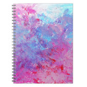 クリエイティブのピンクとブルーのテクスチ絵を描ャ、ブロッツ。 ノートブック (正面)