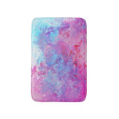 クリエイティブのピンクとブルーのテクスチ絵を描ャ、ブロッツ。 バスマット (正面縦)