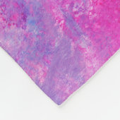 クリエイティブのピンクとブルーのテクスチ絵を描ャ、ブロッツ。 フリースブランケット (角)