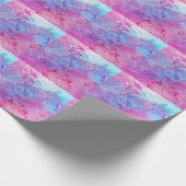 クリエイティブのピンクとブルーのテクスチ絵を描ャ、ブロッツ。 ラッピングペーパー (角)