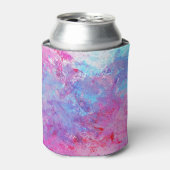 クリエイティブのピンクとブルーのテクスチ絵を描ャ、ブロッツ。 缶クーラー (缶正面)