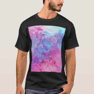 クリエイティブのピンクとブルーのテクスチ絵を描ャ、ブロッツ。 Tシャツ
