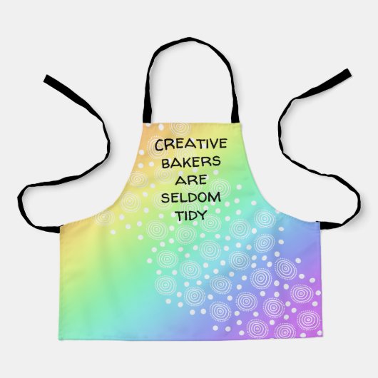 クリエイティブのベーカースはめったにレインボーキッズを片付けない エプロン (正面)