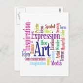 クリエイティブの人の芸術とインスピレーションのワードクラウド ポストカード (正面/裏面)