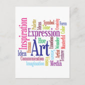 クリエイティブの人の芸術とインスピレーションのワードクラウド ポストカード (正面)