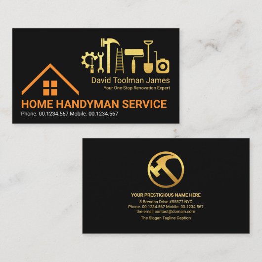 クリエイティブの屋上金ゴールドの手作りツール 名刺 (正面/裏面)