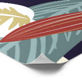 クリエイティブの熱帯植物の継ぎ目のないパターン ポスター (角)