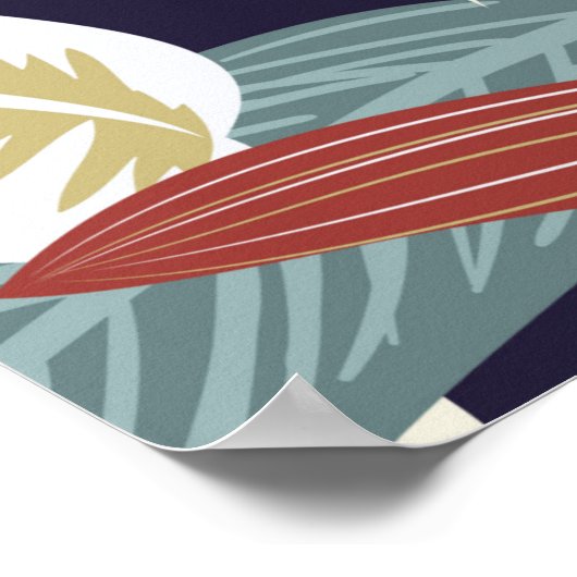 クリエイティブの熱帯植物の継ぎ目のないパターン ポスター (角)