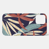 クリエイティブの継ぎ目のない模様で、熱帯植物が乗っている  Case-Mate iPhoneケース (裏面 (横))
