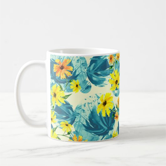 クリエイティブの継ぎ目のない水彩絵 コーヒーマグカップ (左)