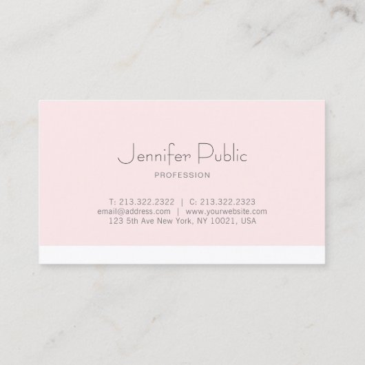 クリエイティブの豪華なお洒落なデザインの赤面のピンクのプロフェッショナル 名刺 (裏面)