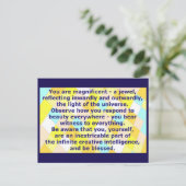 クリエイティブはがき7 – あなたは壮大な宝石である ポストカード (スタンド正面)