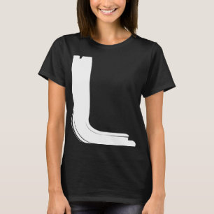クリエイティブはっきりしたホワイトアルファベットLマーカー Tシャツ