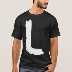 クリエイティブはっきりしたホワイトアルファベットLマーカー Tシャツ