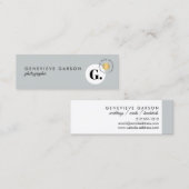 クリエイティブはっきりしたモノグラムのロゴグレーソーシャルメディア スキニー名刺 (正面/裏面)