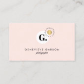 クリエイティブはっきりしたモノグラムのロゴピンクのソーシャルメディア 名刺 (正面)