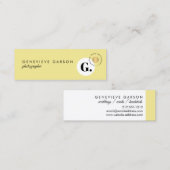 クリエイティブはっきりしたモノグラムロゴイエローソーシャルメディア スキニー名刺 (正面/裏面)