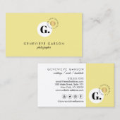 クリエイティブはっきりしたモノグラムロゴイエローソーシャルメディア 名刺 (正面/裏面)