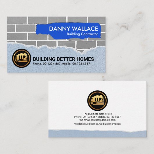 クリエイティブれんが組積造作業建築手納屋 名刺 (正面/裏面)