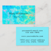 クリエイティブアクアブルーウォーターアートレインボーヨガ先生 名刺 (正面/裏面)