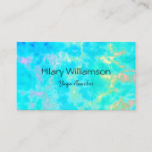 クリエイティブアクアブルーウォーターアートレインボーヨガ先生 名刺 (正面)