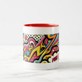 クリエイティブアポップ・アートのートおもしろいマグ ツートーンマグカップ (中央)
