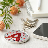 クリエイティブアルファベット文字A (ハート図形あり) キーホルダー (側面)