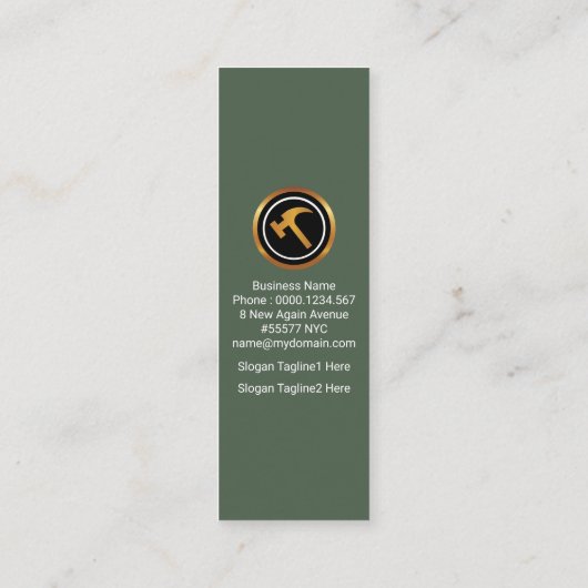 クリエイティブアルファベット-Hハンドイマンサービス スキニー名刺 (裏面)