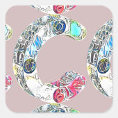 クリエイティブアルファベットC文字 スクエアシール (正面)