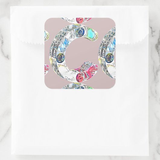 クリエイティブアルファベットC文字 スクエアシール (バッグ)