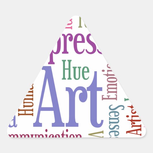 クリエイティブアーティストのインスピレーションワードアート 三角形シール (正面)