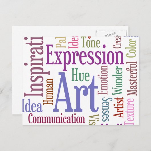 クリエイティブアーティストのインスピレーション ワードアート ポストカード (正面/裏面)