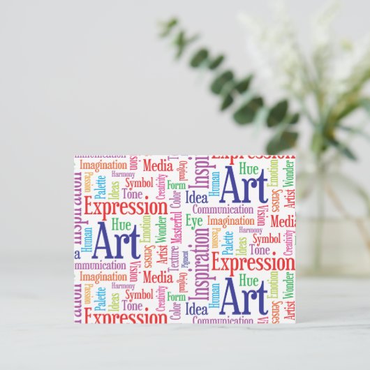 クリエイティブアーティストまたはデザイナーのインスピレーションの言葉 ポストカード (スタンド正面)