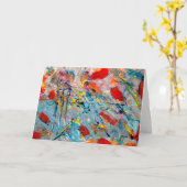 クリエイティブアーティストペインター抽象芸術シンカー誕生日 カード (黄色い花)