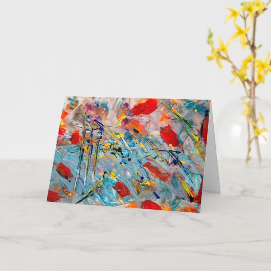 クリエイティブアーティストペインター抽象芸術シンカー誕生日 カード (黄色い花)