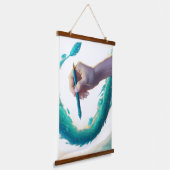 クリエイティブアートウッドトップウォールタペストリー 吊り下げ型タペストリー (傾斜あり)