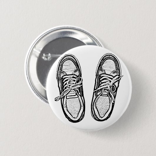 クリエイティブアートシューズスニーカー鉛筆アートグラフィックスbl 缶バッジ (正面&裏面)