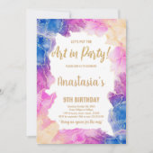 クリエイティブアートパーティーテーマfor girls 招待状 (正面)