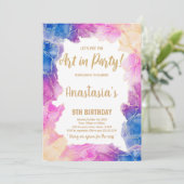 クリエイティブアートパーティーテーマfor girls 招待状 (スタンド正面)