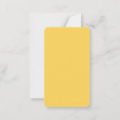 クリエイティブイエローカラープレーンエレガントシンプル ノートカード (裏面)