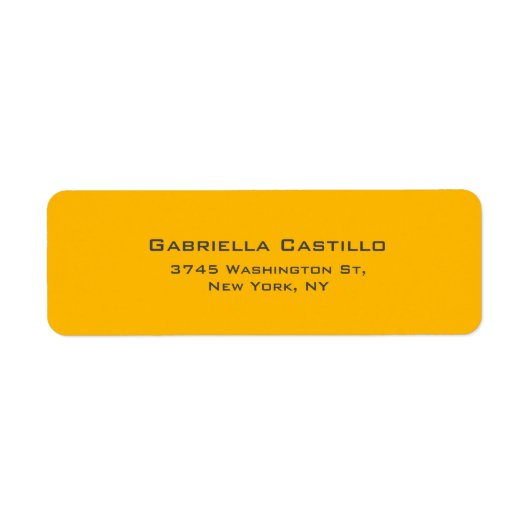 クリエイティブイエローカラープレーンエレガントシンプル ラベル (正面)