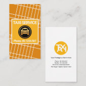 クリエイティブイエロータクシーグリッドラインルートタクシードライバー 名刺 (正面/裏面)