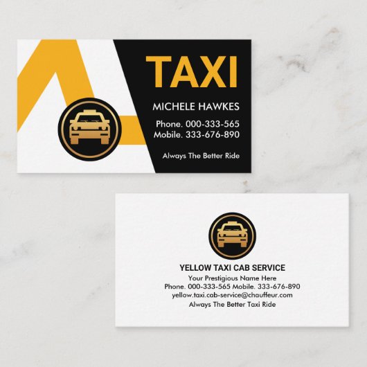 クリエイティブイエロータクシー路線タクシー運転手 名刺 (正面/裏面)