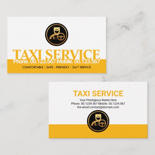 クリエイティブイエロータク縁どシー輸送機 名刺 (正面/裏面)